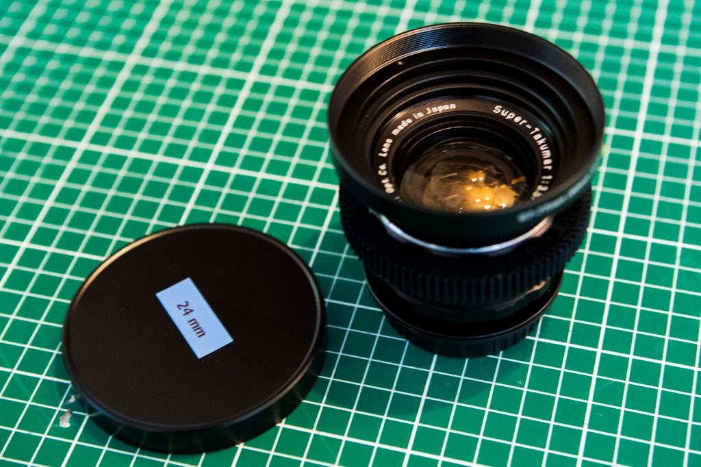 Super-Takumar 24mm f/3.5 M42 mount +   EF adapter, Audio, Tv en Foto, Fotografie | Lenzen en Objectieven, M42, Zo goed als nieuw