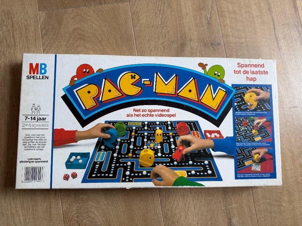 Vintage Pac-Man Bordspel van MB Spellen, Drie of vier spelers, Ophalen of Verzenden, Gebruikt, MB Spellen