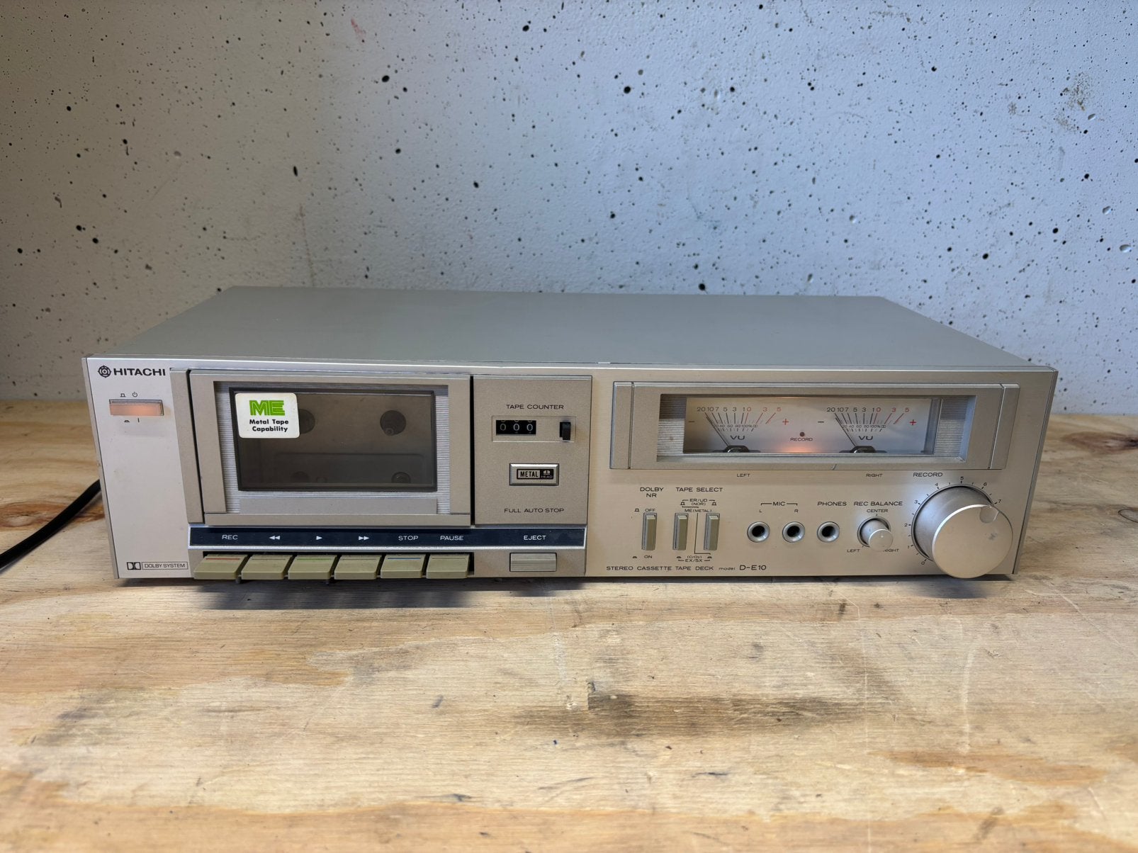 Hitachi D-E10 vintage cassettedeck, Audio, Tv en Foto, Ophalen of Verzenden, Overige merken