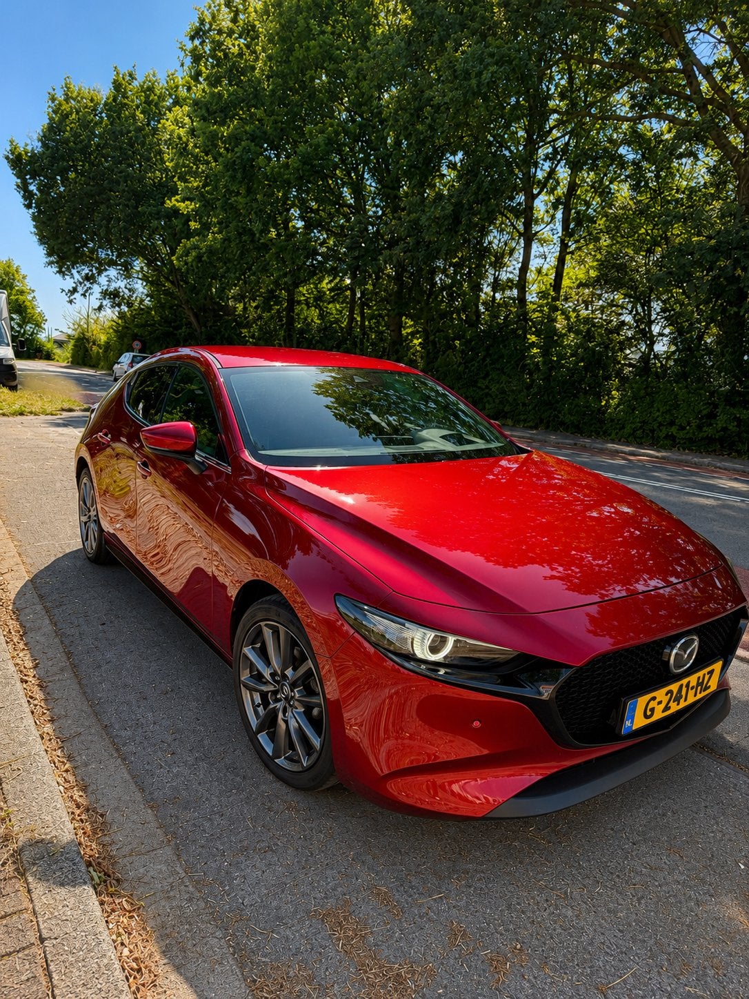 Mazda 3 Skyactiv-x 180pk Luxury, Bose ,Aut 2019 Rood, 1998 cc, 4 cilinders, 179 pk, Origineel Nederlands