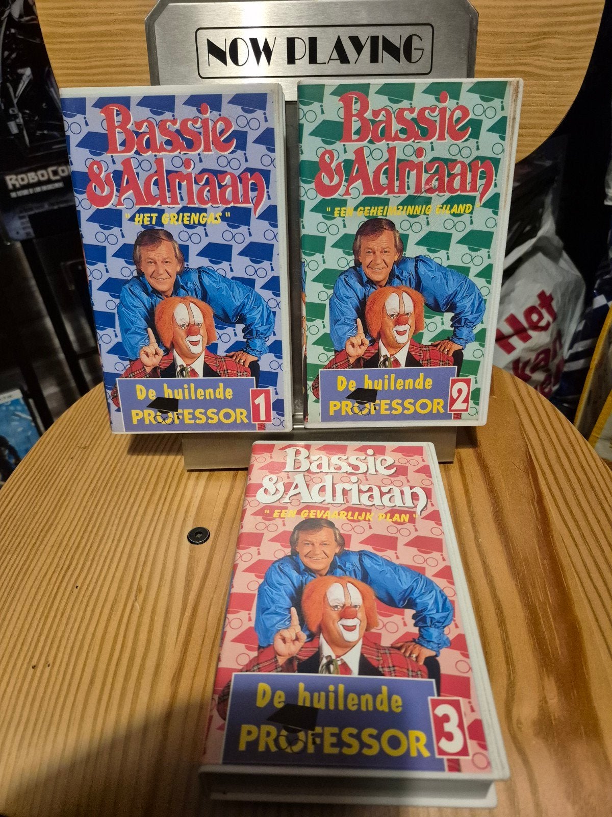 Bassie & Adriaan: De Huilende Professor Deel 1, 2 & 3 (VHS), Gebruikt, Alle leeftijden, Kinderfilm, VHS