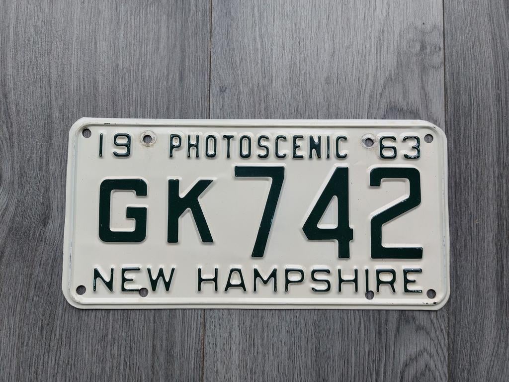 Kenteken 1963 New Hampshire USA Nummerplaat Nummerbord, Ophalen of Verzenden, Gebruikt, Auto's