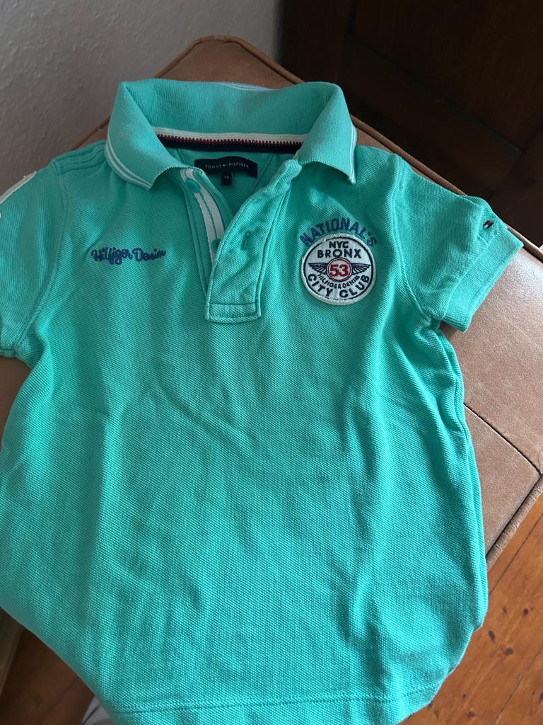 Tommy Hilfiger Polo Shirt - Groen - Maat 98, Ophalen of Verzenden, Zo goed als nieuw