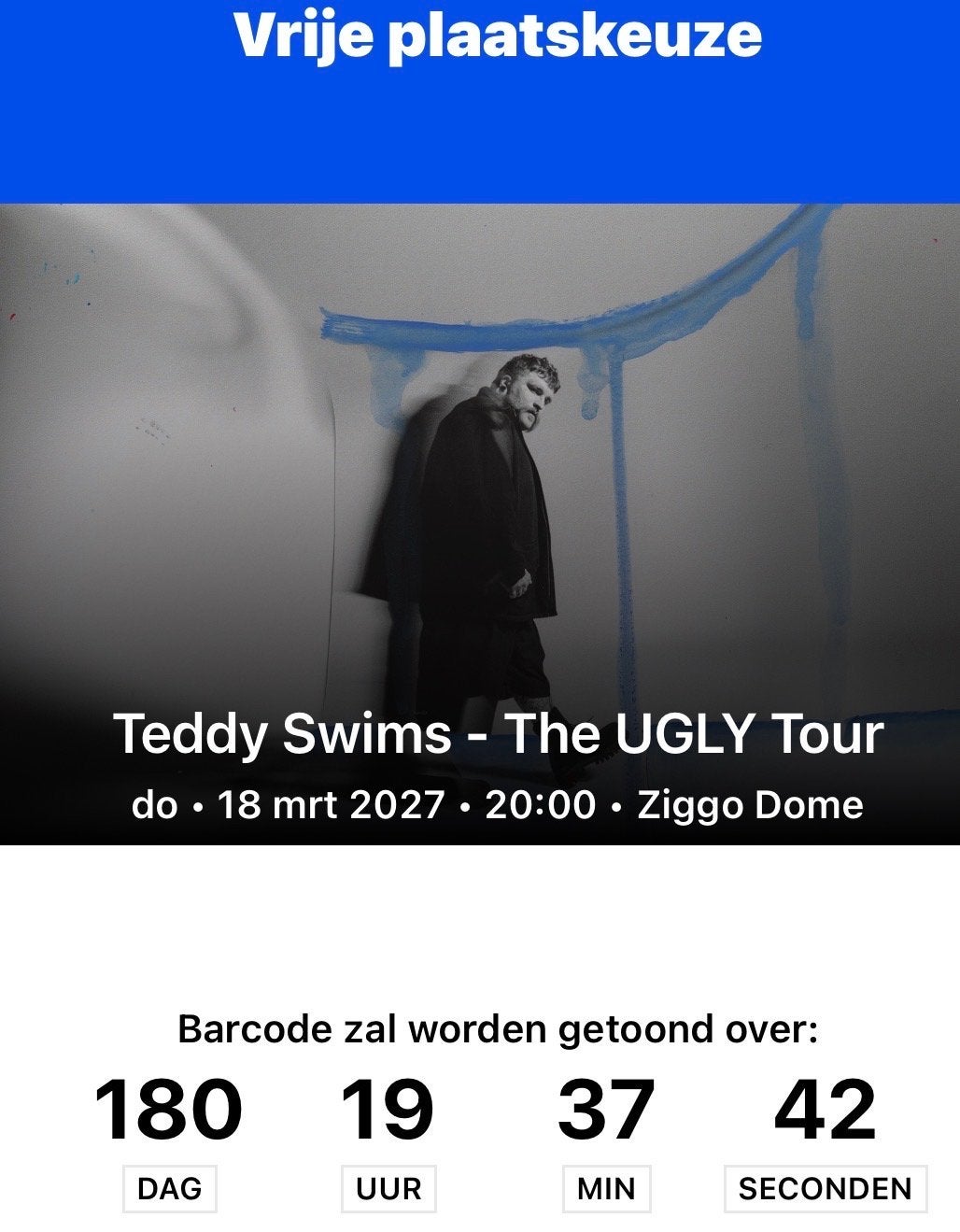 Teddy Swims 18 maart 2027, Twee personen