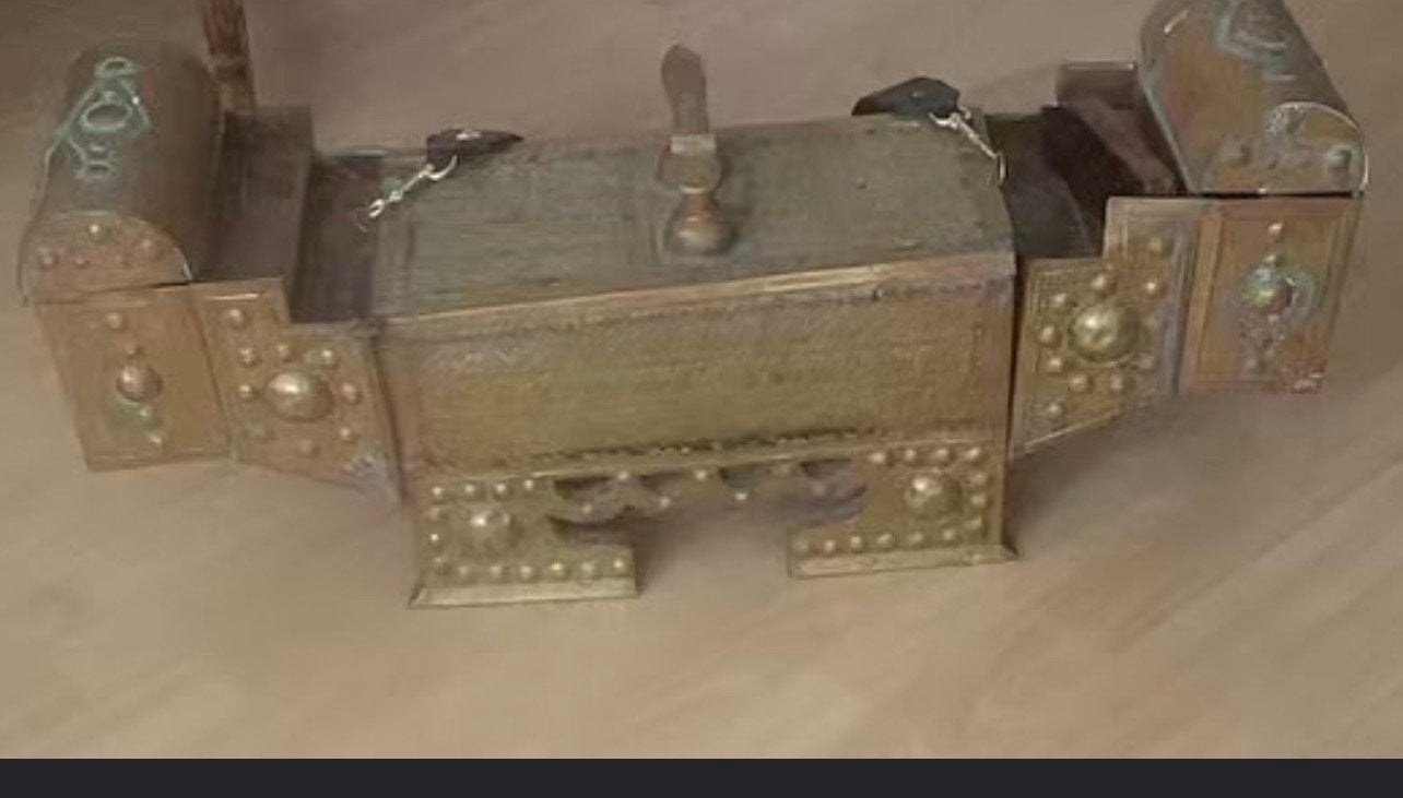 Te koop en unieke antieke schoenpoetskist., Ophalen of Verzenden
