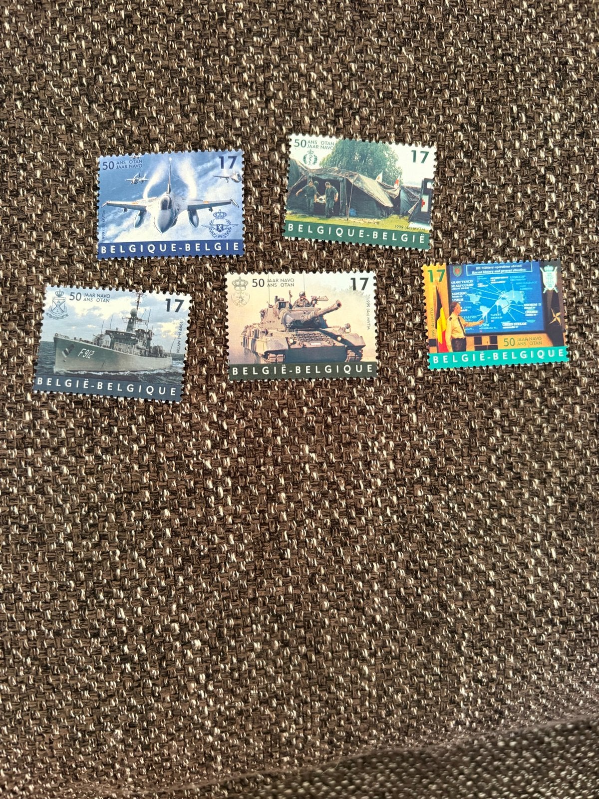 Belgische postzegels 50 jaar NAVO (1999) - Militair thema, Ophalen of Verzenden, Frankeerzegel, Niet gestempeld, Overig