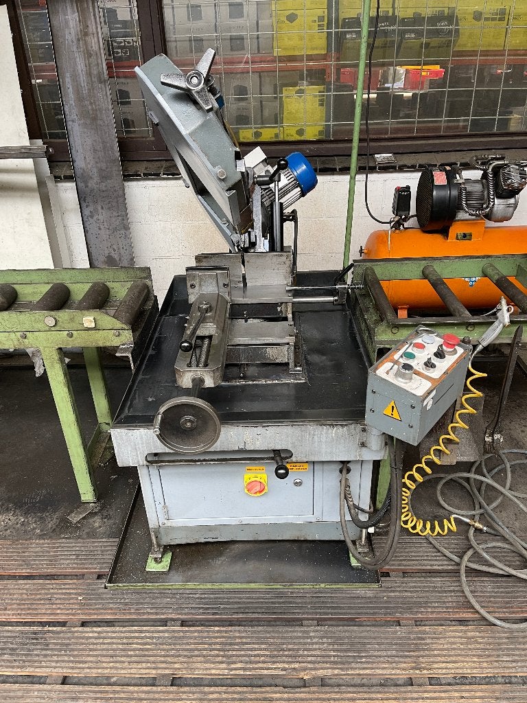 Huvema HU 230 DG 16910 bandzaagmachine met aan-afvoerbaan, Doe-het-zelf en Verbouw, Gereedschap | Zaagmachines, Ophalen, Gebruikt