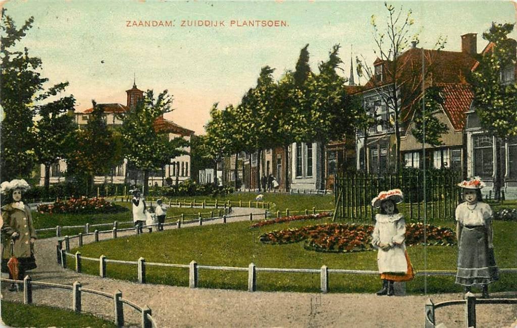 381-011-007 Zaandam Zuiddijk plantsoen, Verzenden, Voor 1920, Noord-Holland