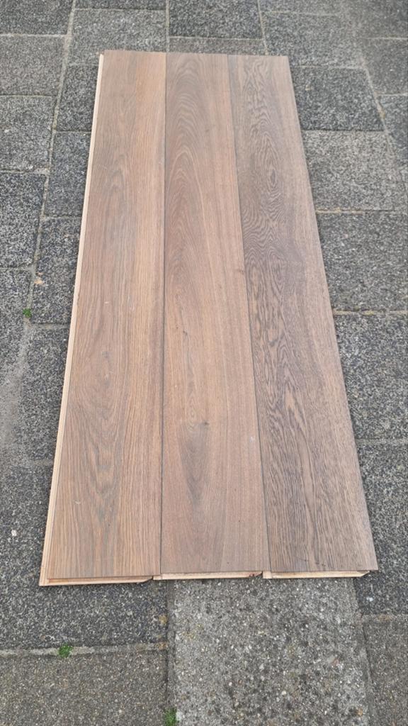 31,2m² Eiken Multiplank Vloer Met Kliksysteem, Doe-het-zelf en Verbouw, Vloerdelen en Plavuizen, Ophalen, Gebruikt, Vloerdelen of -planken