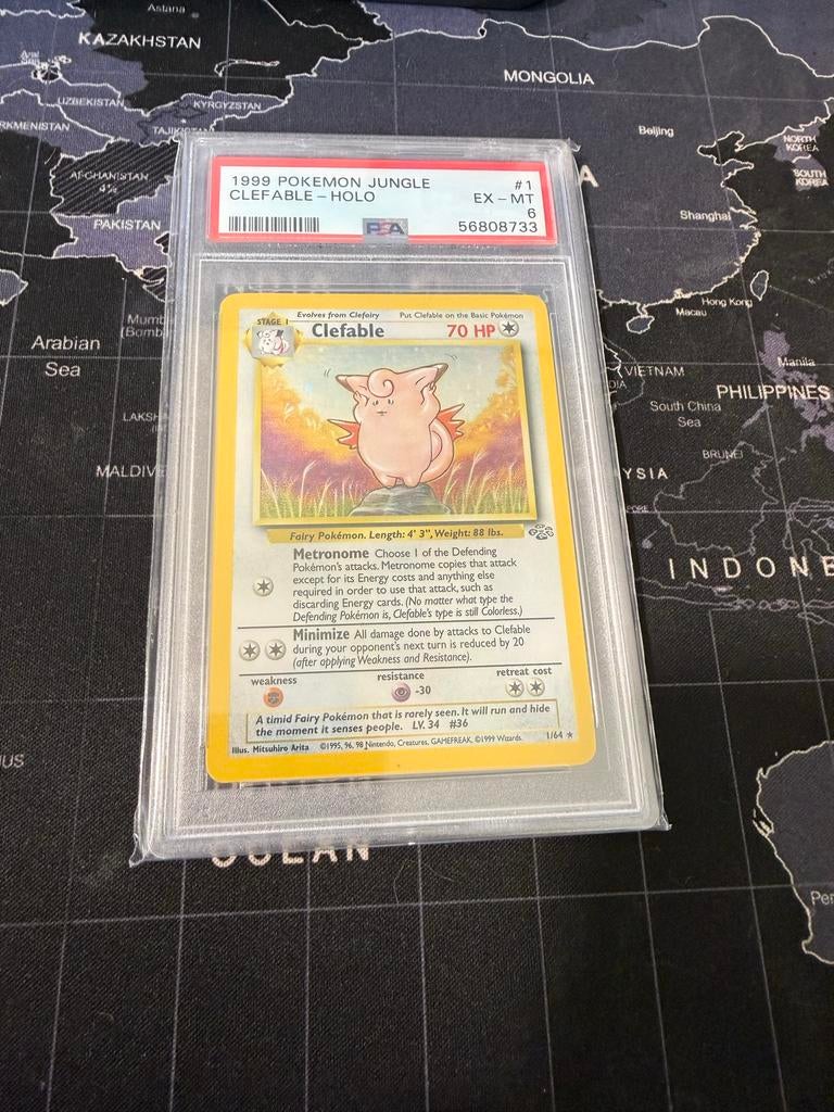 Pokemon Jungle Clefable Holo PSA 6, Hobby en Vrije tijd, Verzamelkaartspellen | Pokémon, Zo goed als nieuw, Ophalen of Verzenden