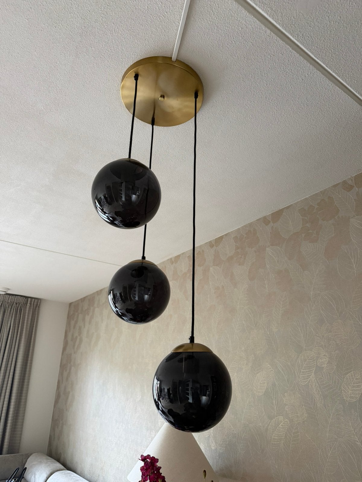 Bollamp 2x Art deco / lamp met bollen /Eric Kuster 60€ samen, Huis en Inrichting, Ophalen, Zo goed als nieuw, Glas