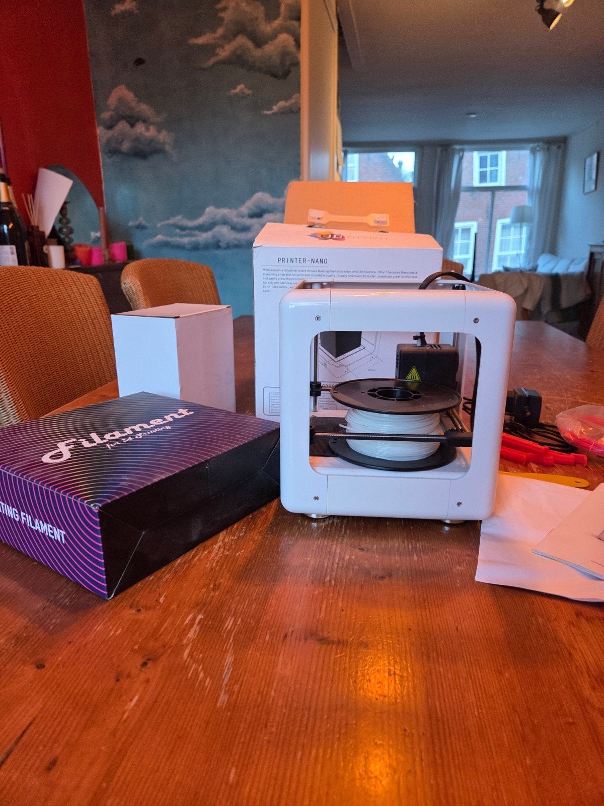 EasyThreed 3D mini printer Model:ET-4000 - Incl filament, Computers en Software, 3D Printers, Zo goed als nieuw, Filament, Ophalen of Verzenden