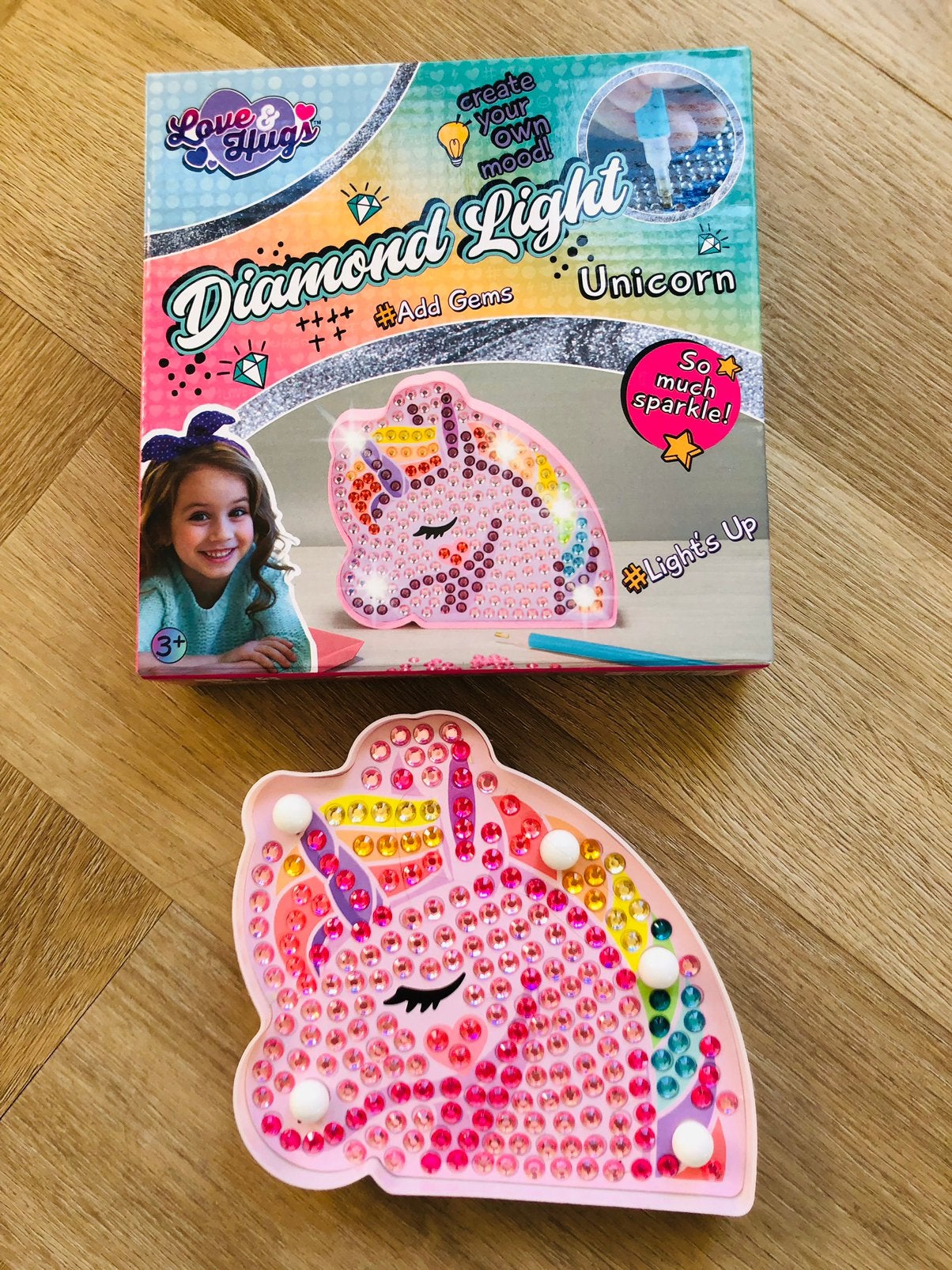 Diamond painting eenhoorn lamp, Ophalen, Zo goed als nieuw, Lamp
