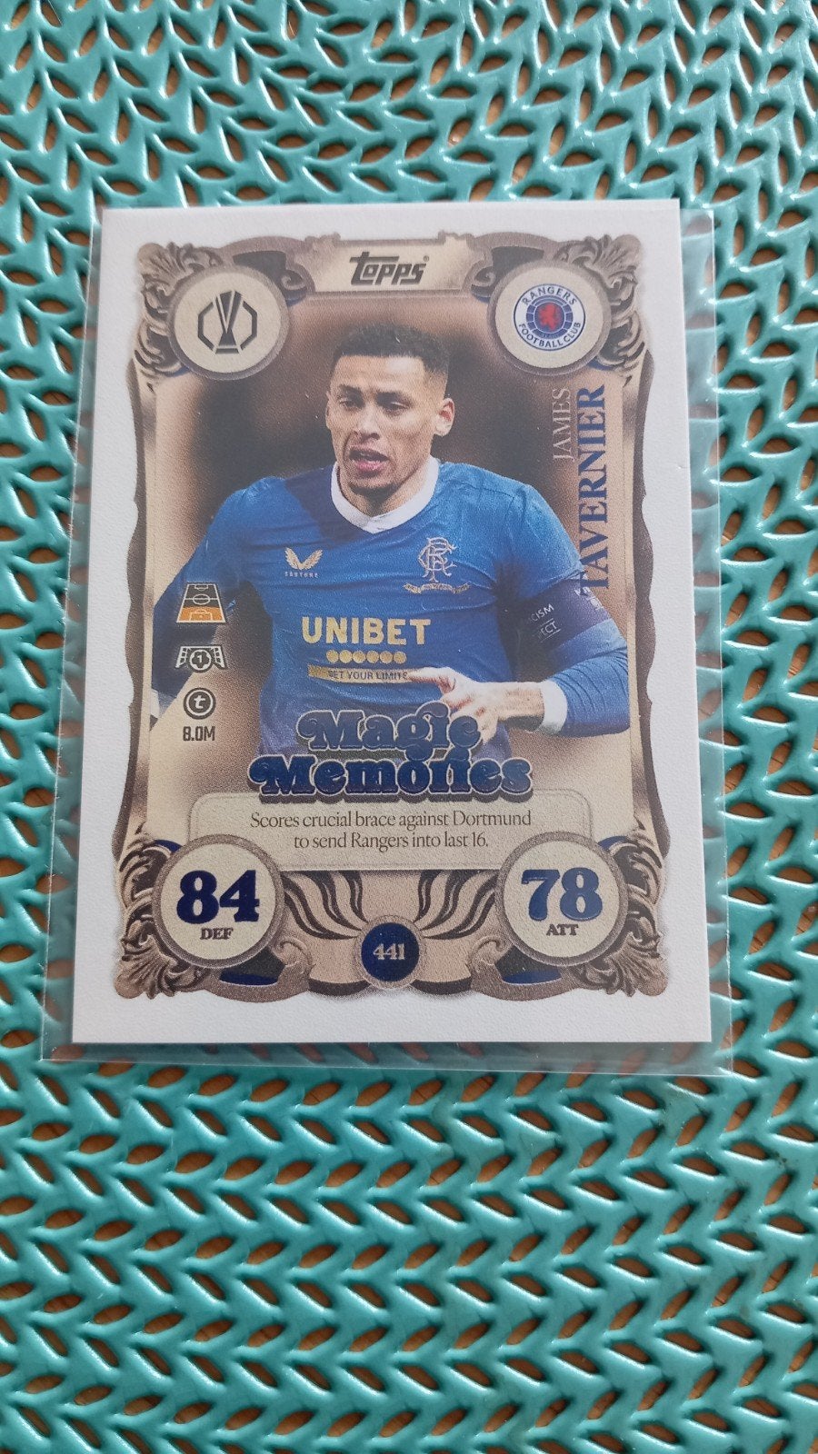 Topps Match Attax James Tavernier Rangers F.C. Spelerskaart, Ophalen of Verzenden, Zo goed als nieuw, Buitenlandse clubs, Spelerskaart