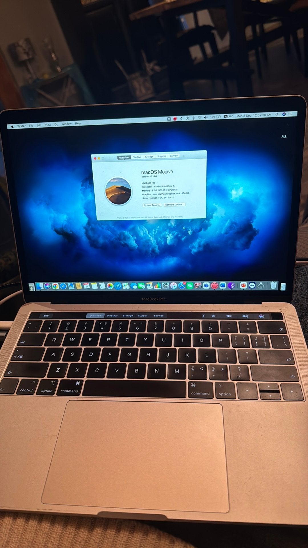 MacBook Pro 13‑inch Mid‑2019, MacBook Pro, 256 GB, Qwerty, 8 GB