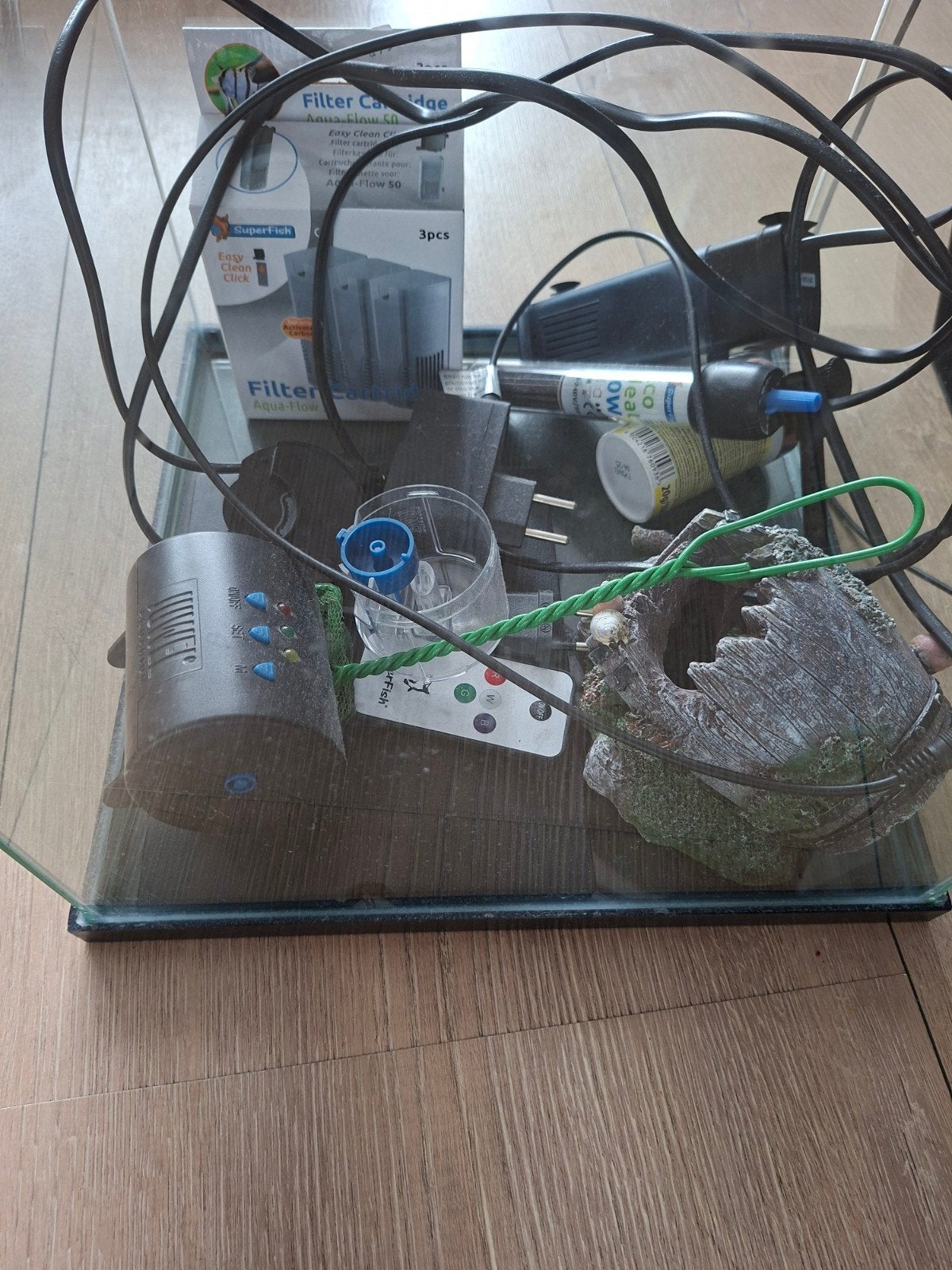 aquarium 30x30x30 met verlichting, Ophalen, Verwarming, Leeg aquarium