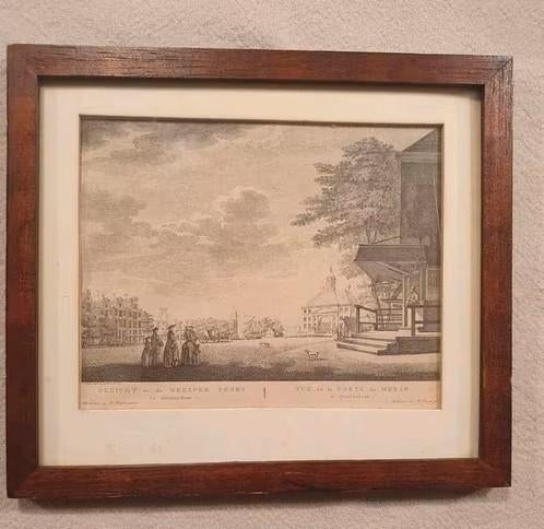 Weesperpoort Amsterdam  Caspar Jacobsz. Philips 1780, Antiek en Kunst, Kunst | Etsen en Gravures, Ophalen