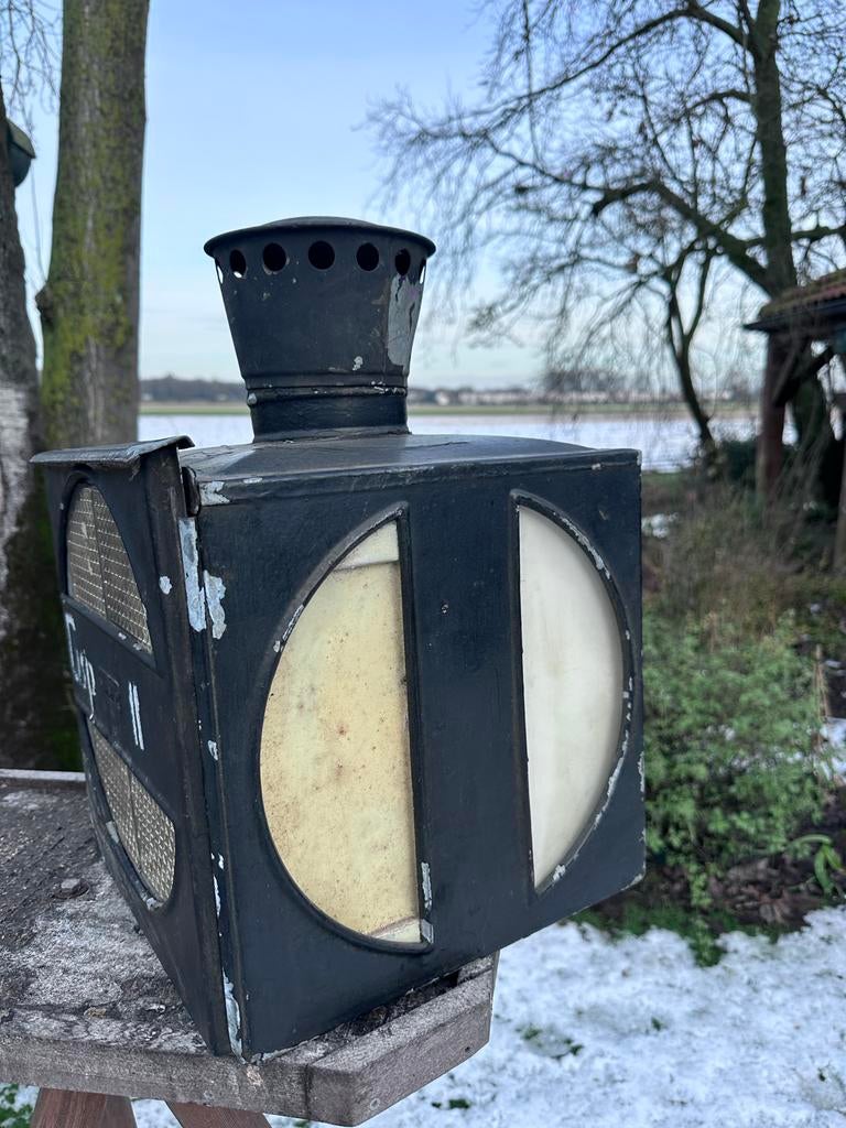 Oude Spoorweglantaarn, WO II, Ophalen of Verzenden, Gebruikt, Trein, Overige typen