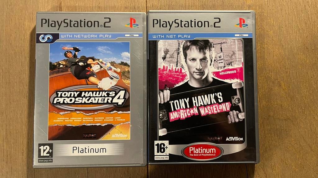 Tony Hawk Pro Skater 4 + Tony Hawk’s American Wasteland, Gebruikt, 2 spelers, Eén computer, Ophalen of Verzenden