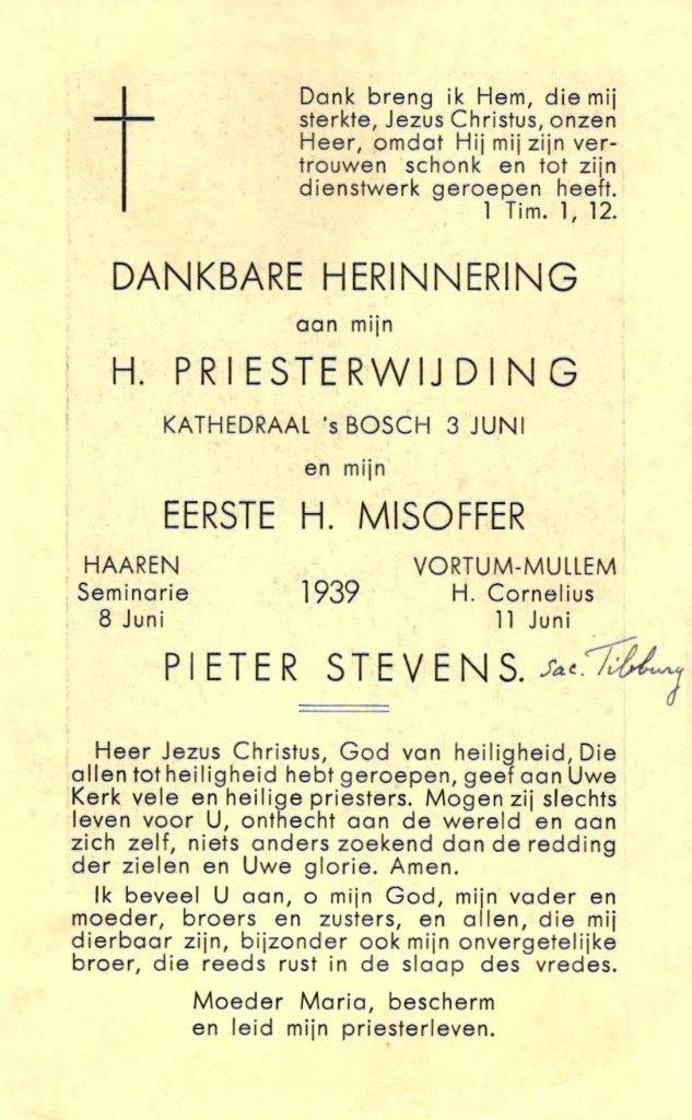 Stevens Pieter Haaren 1939 Vortum-Mullem, Ophalen of Verzenden