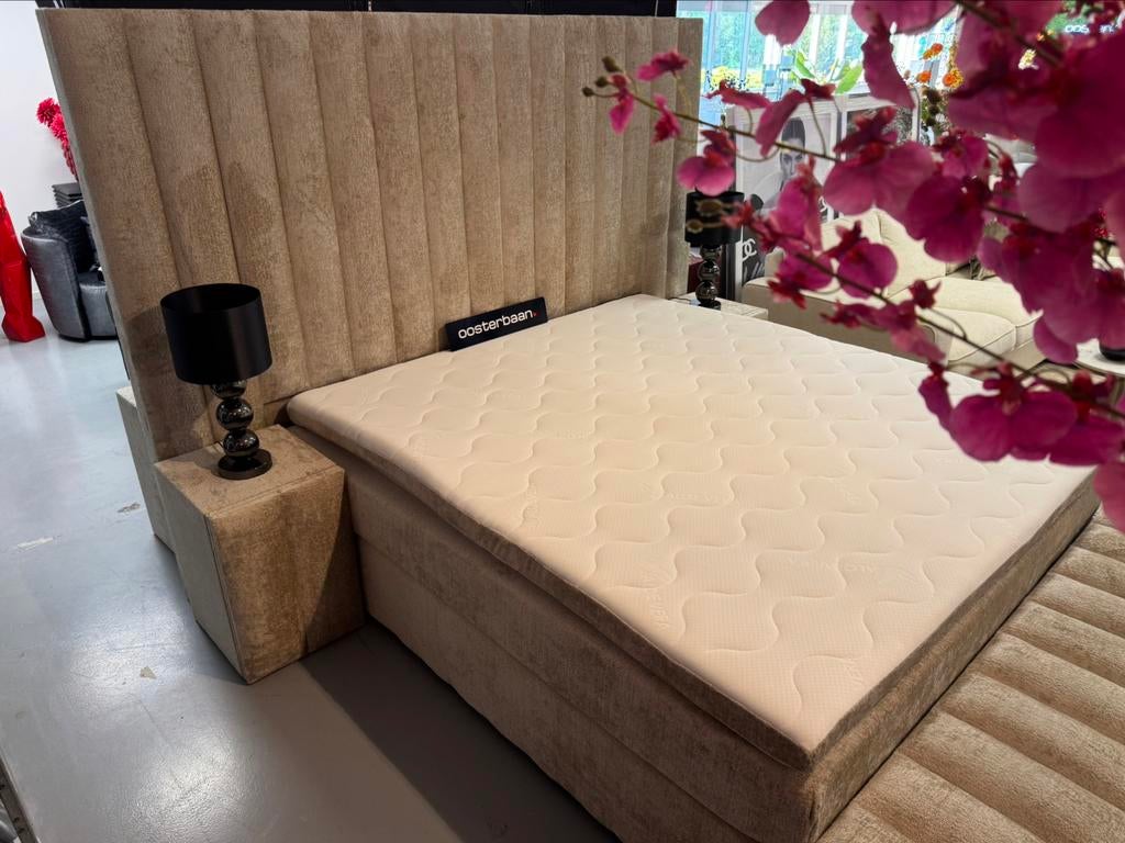 Luxe Velvet Teddy Boxspring Laura 180x200cm Compleet - NIEUW, Huis en Inrichting, Info@oosterbaanwonen.nl, Ophalen of Verzenden
