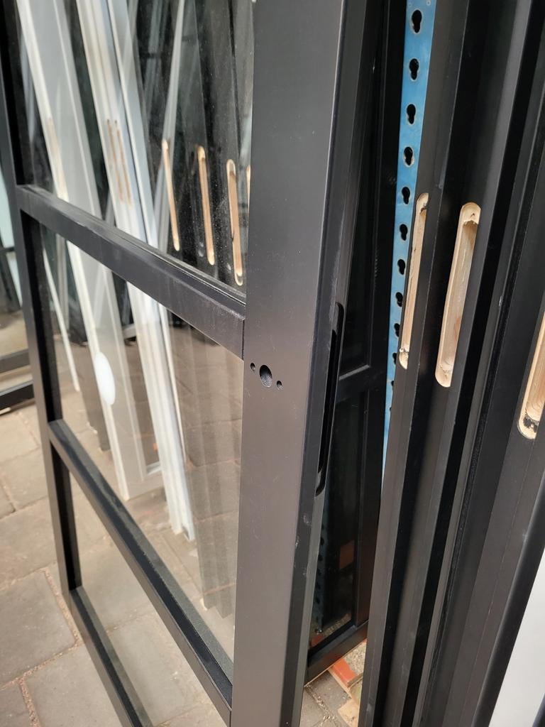 93x211,5cm Weekamp binnendeur opdek L Staal look zwart SL48, 80 tot 100 cm, ., Binnendeur, Nieuw