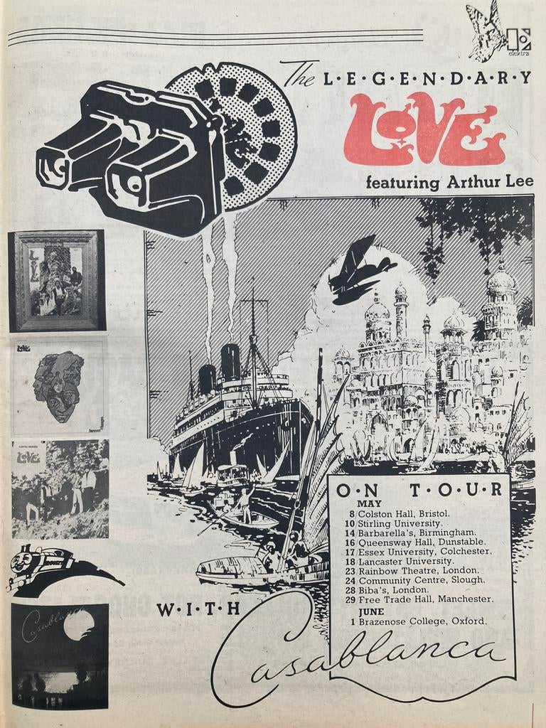 Paginagrote A3 advertentie LOVE tour ARTHUR LEE, Ophalen of Verzenden