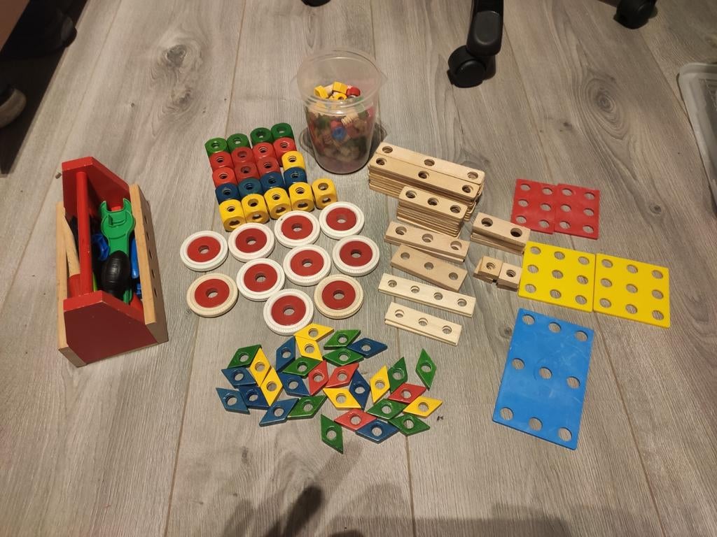 Vintage SIO Montage Houten Speelgoed, Kinderen en Baby's, Speelgoed | Bouwstenen, Ophalen of Verzenden, Gebruikt, Overige merken