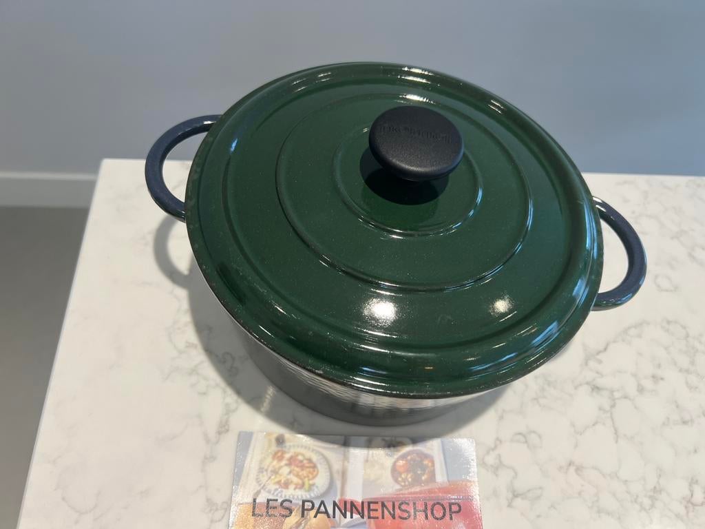 Nomar braadpan 24 cm Basilicum groen in gebruikte staat, Gebruikt, Gietijzer, Ophalen of Verzenden, Staub