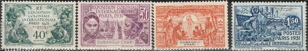 Ubangi Michel nr. 82-85 volle gom Plakker, Verzenden, Overige landen, Postfris