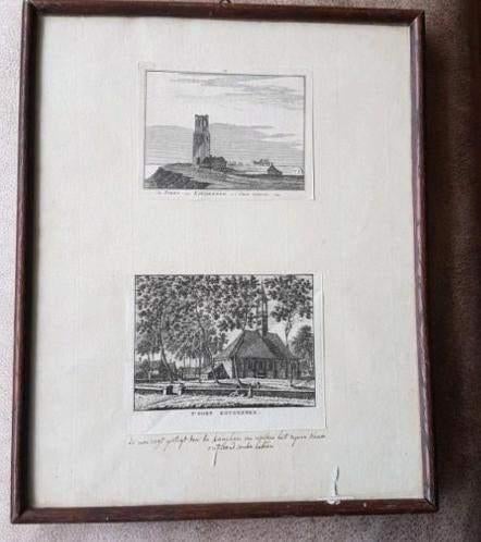 2   gravures Koudekerke Bulthuis 1790 Spilman 1743 Zeeland, Ophalen