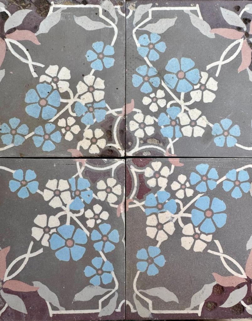 3,5m2 Antieke keramiek vloertegels, Gebruikt, Keramiek, Minder dan 5 m², Vloertegels