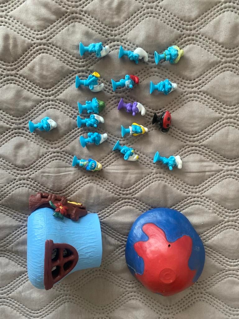 Smurfen Figuren met Huis en paddestoel, Ophalen of Verzenden, Gebruikt, Jongen of Meisje