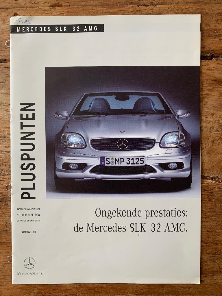 Productinformatiebrochure Mercedes-Benz SLK 32 AMG R170 2000, Zo goed als nieuw, Mercedes-Benz, Mercedes, Ophalen of Verzenden