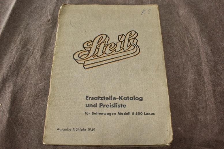 Steib 1949 modell S500 Luxus seitenwagen ersatzteil katalog, Motoren, Ophalen of Verzenden, Overige merken
