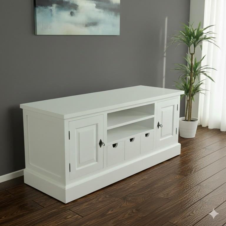 Sideboard Plasmadressoir Teakhout 1,50 m Art. Nr.: 16873E, Ophalen, Nieuw, Teakhout, 100 tot 150 cm