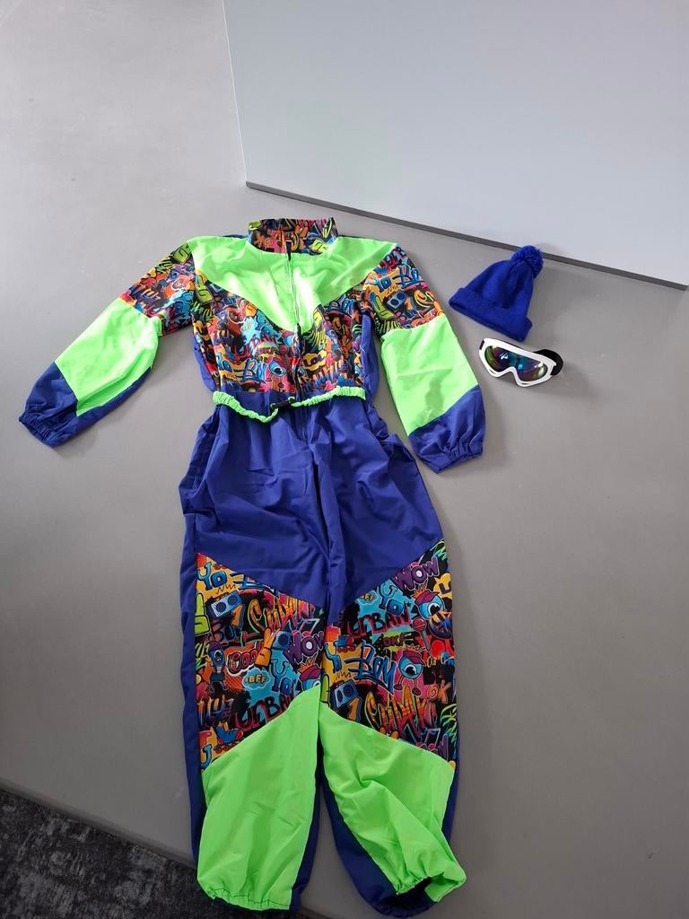 Carnavalspak / Skipak Maat L (52/54) met Muts en Bril, Ophalen of Verzenden, Gedragen, Maat 52/54 (L)