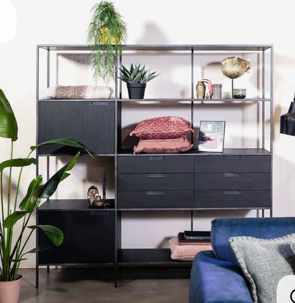 Eleonora Madison Wandkast 180 cm NIEUW – Industrieel – Zwart, Ophalen, 150 tot 200 cm, Nieuw, 150 tot 200 cm