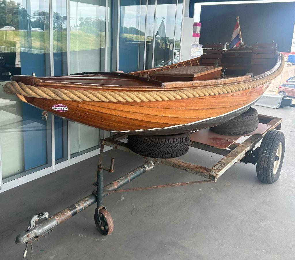 De Vlijt vlet 420 met Albin motor, Watersport en Boten, Sloepen, Gebruikt, Tot 10 pk, 3 tot 6 meter, Binnenboordmotor, Benzine