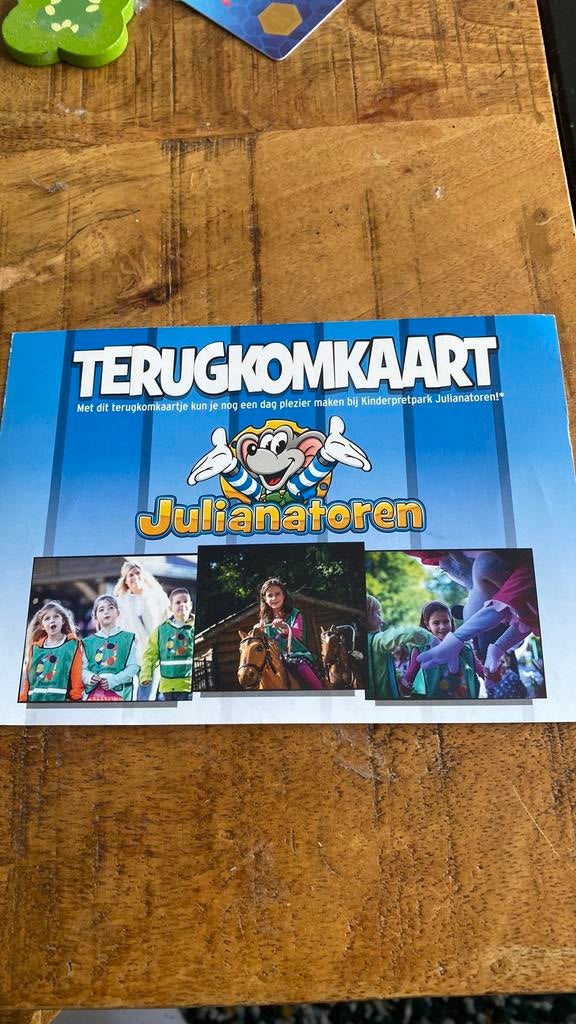 Terugkom kaartje julianatoren, Tickets en Kaartjes, Recreatie | Pretparken en Attractieparken, Eén persoon, Kortingskaart