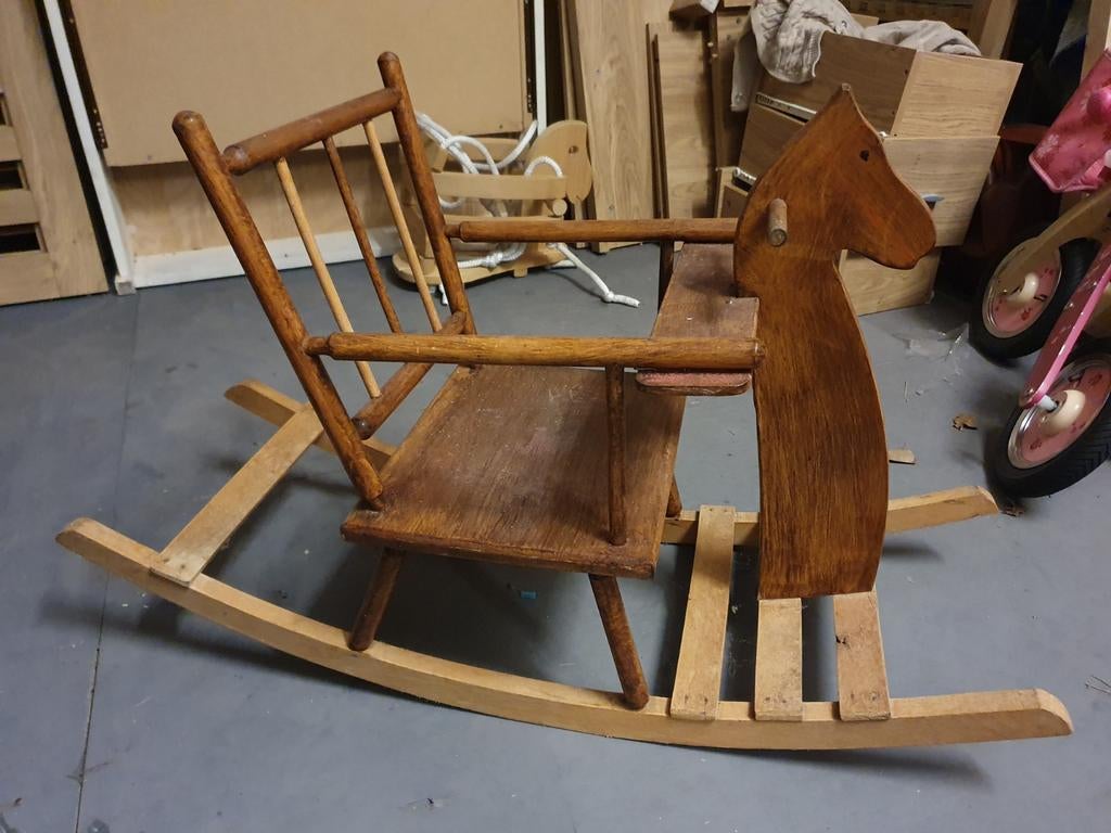 Ouderwets Houten Hobbelpaard, Ophalen, Gebruikt, Jongen of Meisje