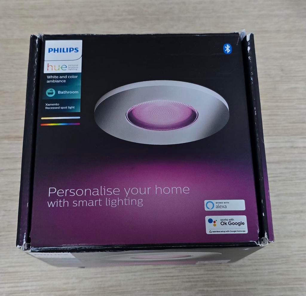 Philips Hue Xamento recessed Chroom Inbouwspot Badkamer, Led-lamp, Minder dan 30 watt, Nieuw, Overige fittingen