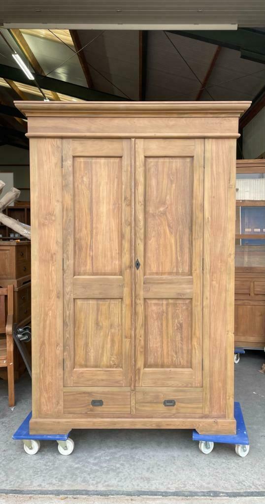 Grote jagerskast gemaakt van gerecycled teak voorradig, 200 cm of meer, Teakhout, Nieuw, Ophalen of Verzenden