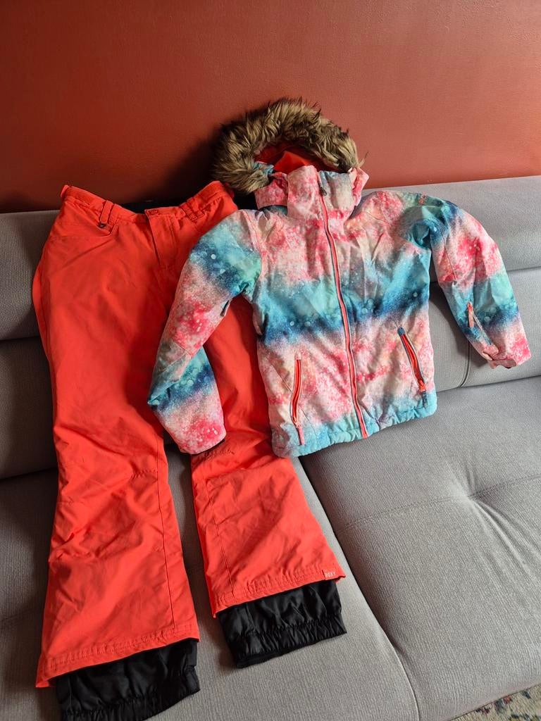 Roxy Ski-jas & broek maat 158, Ophalen of Verzenden, Maat 34 (XS) of kleiner, Gedragen, Pak