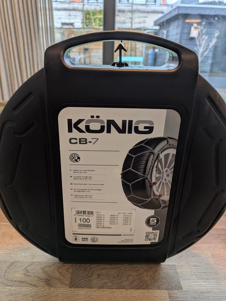 ​TE HUUR: König CB-7 / Thule CK-7 Sneeuwkettingen (Maat 100), Ophalen of Verzenden, Zo goed als nieuw