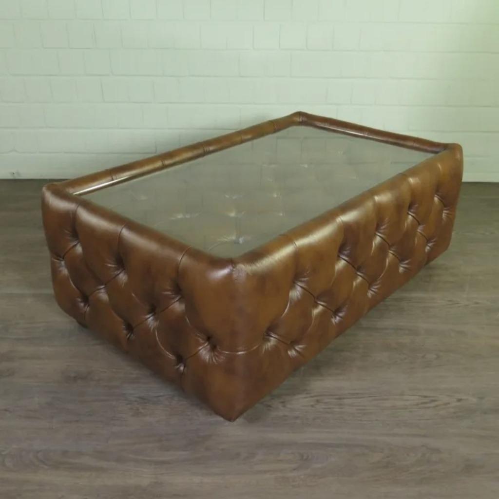 24014 Chesterfield Salontafel Bruin 1,30 m x 0,80 m, Ophalen, Nieuw, 50 tot 100 cm, Minder dan 50 cm