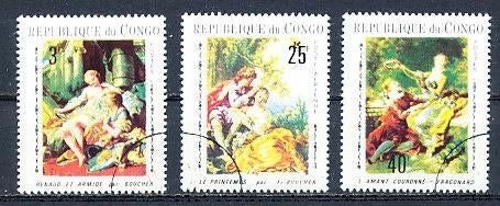 Congo 1970 M222-224 gest., Ophalen of Verzenden, Overige landen, Gestempeld