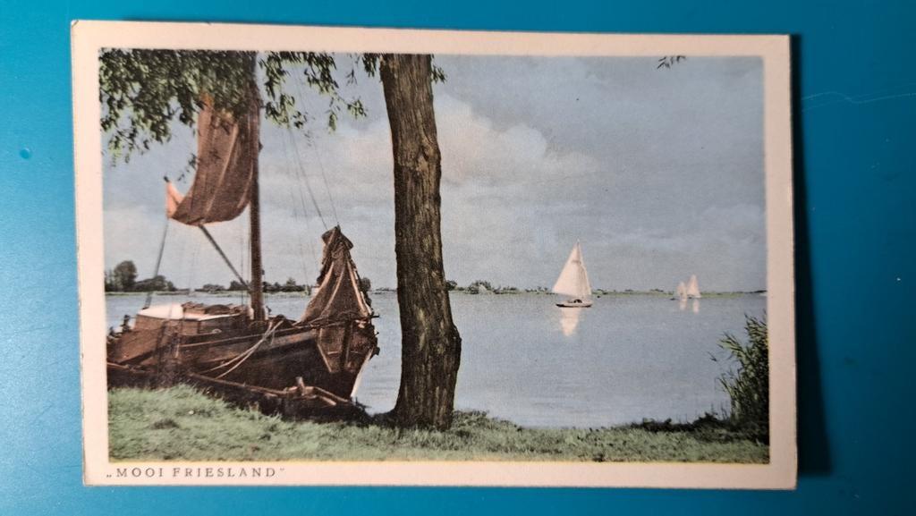 Mooi Friesland Tjalk Wijde Ee 1957, Ophalen of Verzenden, 1940 tot 1960, Gelopen, Friesland