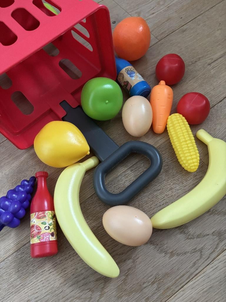 Boodschappenmandje speelgoed, Ophalen, Zo goed als nieuw, Kunststof, Speelkeuken-accessoire