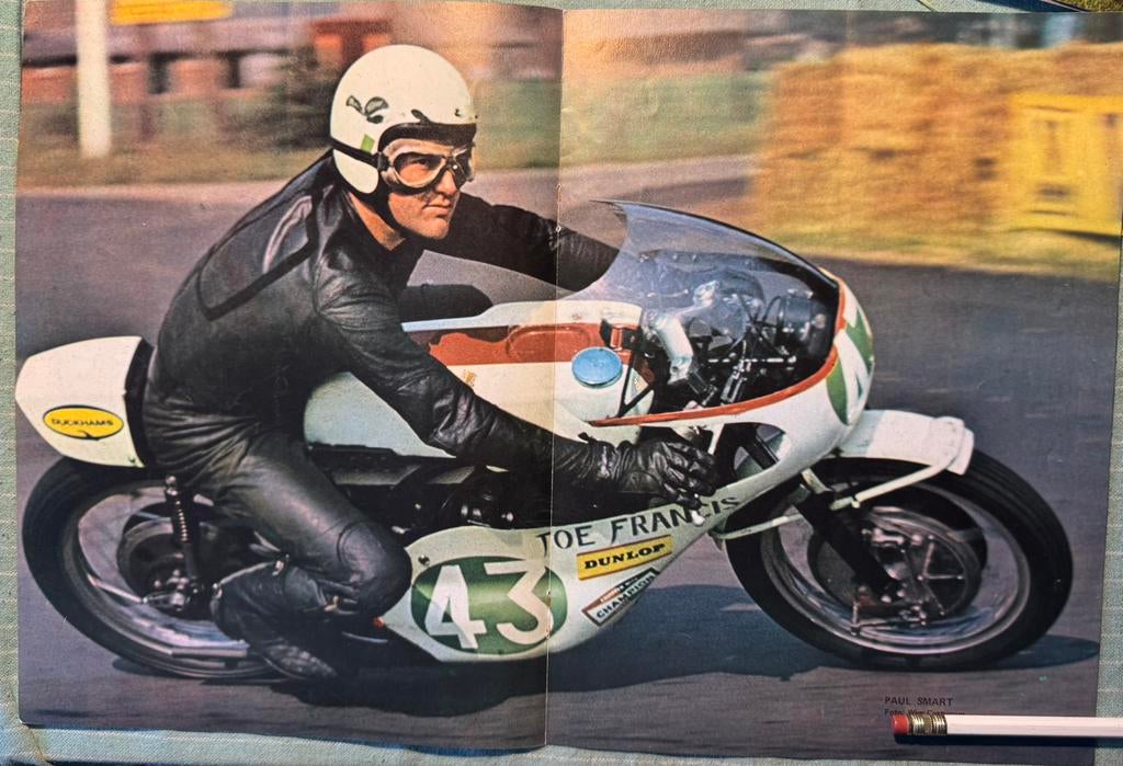 Poster 1971 Paul Smart, Verzenden, Zo goed als nieuw, Motoren